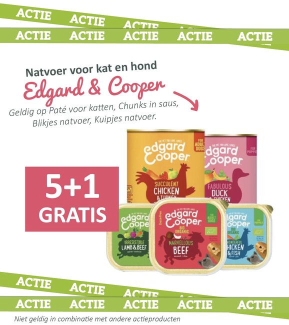 Edgard & Cooper natvoer voor kat en hond 5+1 gratis!